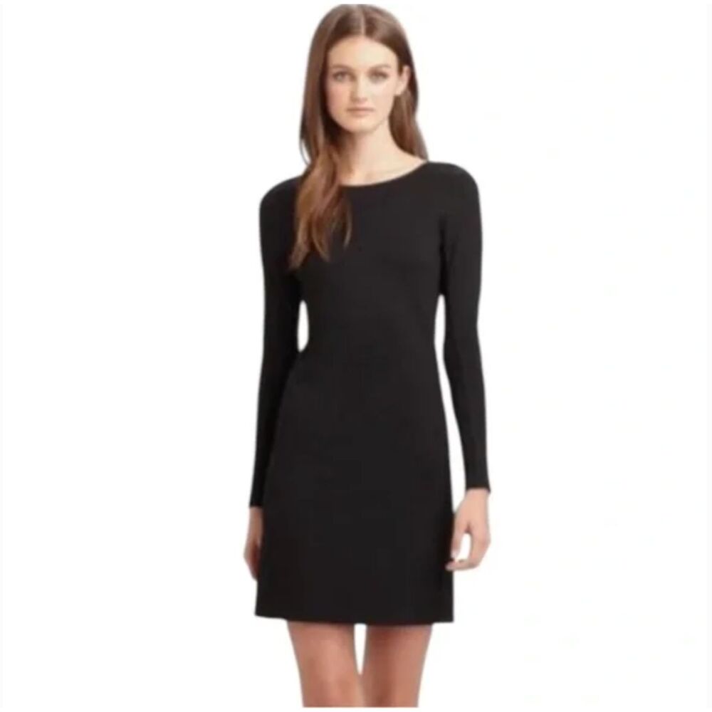Theory Black Long Sleeve Zipper Mini Dress‎ Size L